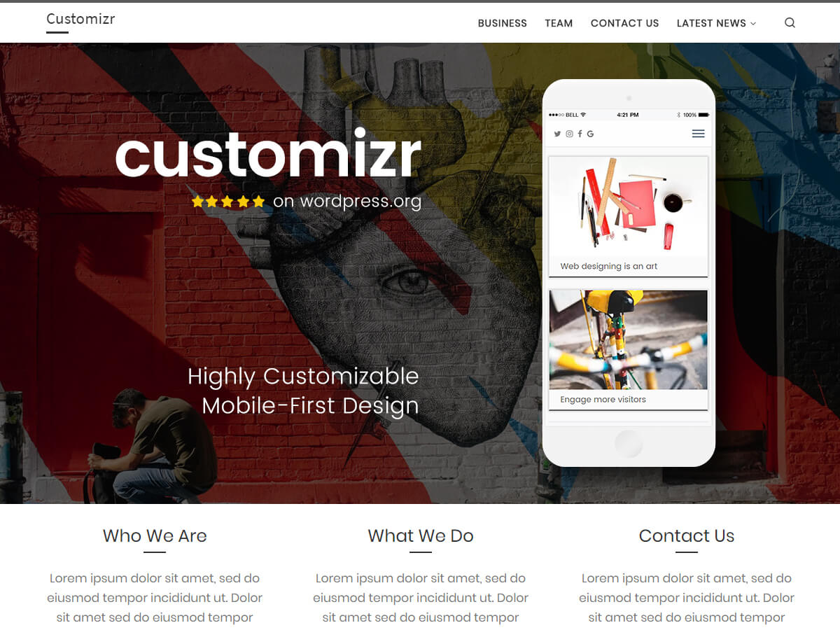 Customizr ist ein perfekt responsives Theme