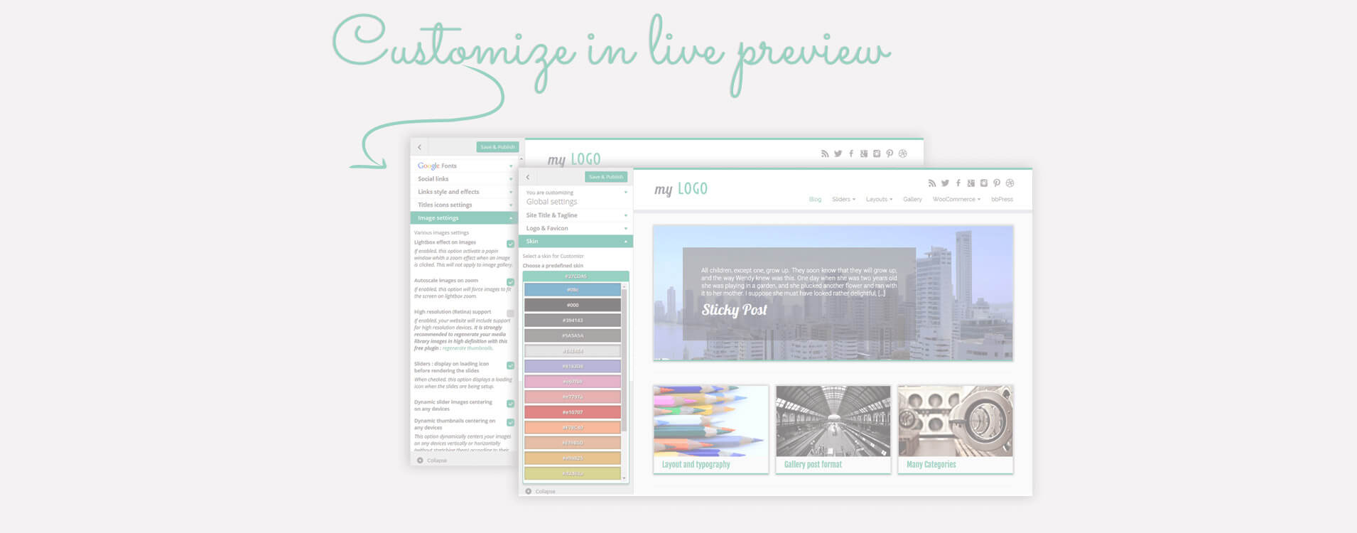 Viele Layout- und Designoptionen stehen über den WordPress 